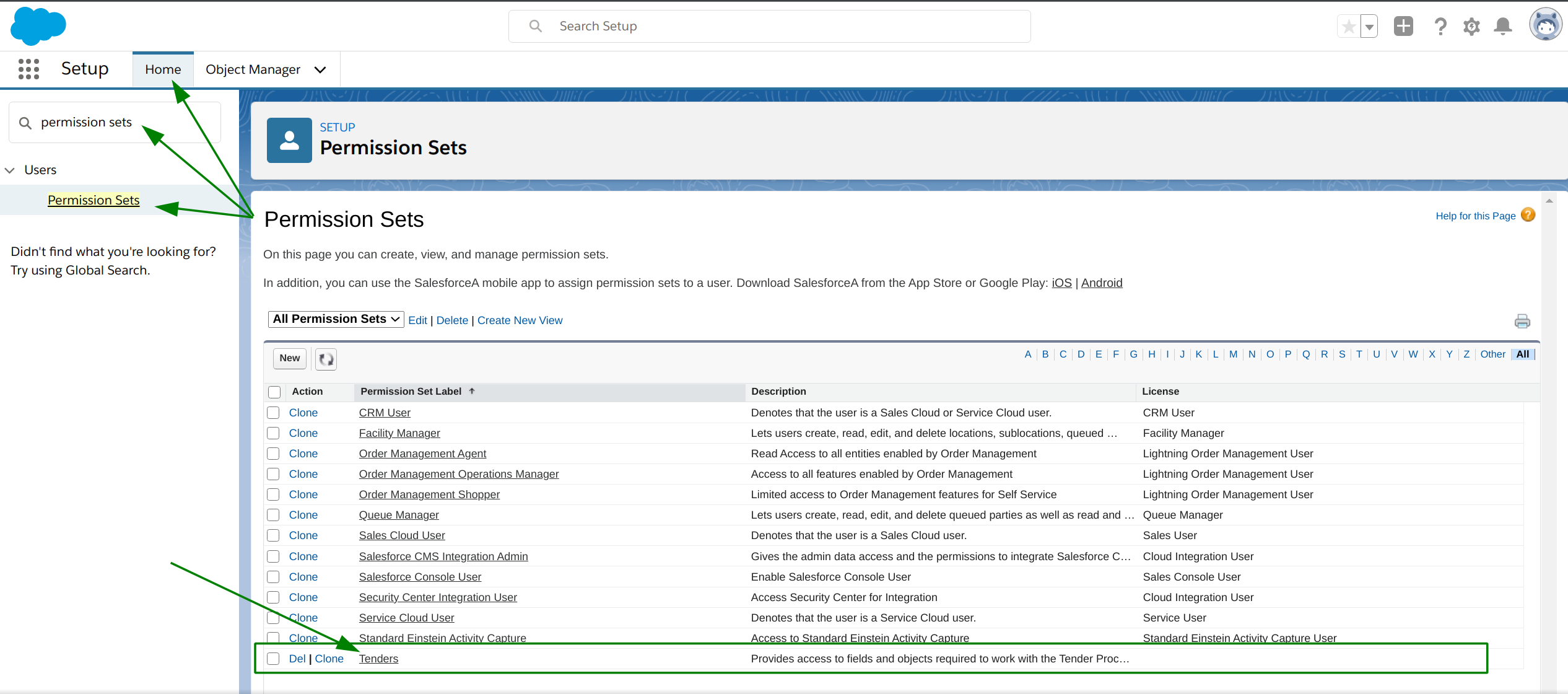 Access Permission Sets